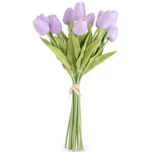 Real Touch Mini Tulip Bouquet - Light Purple