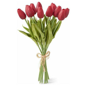13.5" Red Real Touch Mini Tulip Bouquet (12)