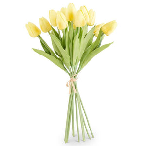 Real Touch Mini Tulip Bouquet - Light Yellow
