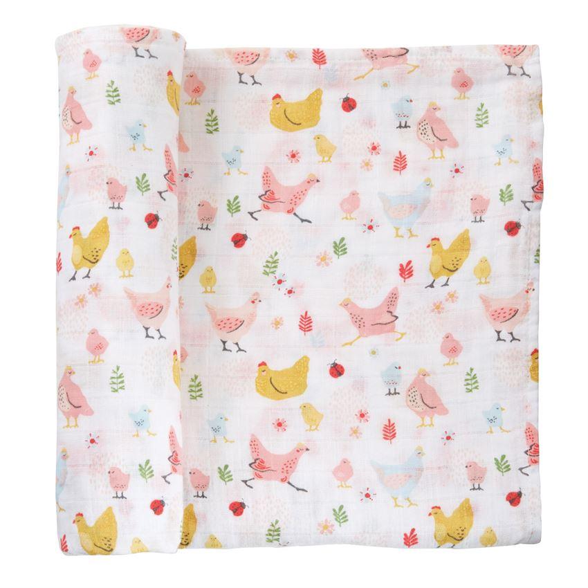 Chicken Muslin Swaddle Blanket