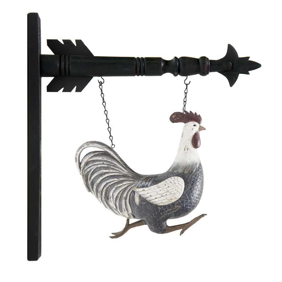 Gray & White Resin Rooster Arrow Replacement