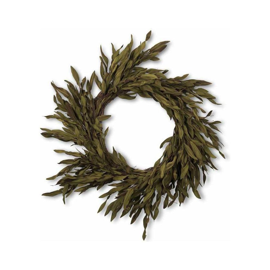 21" Brown & Green Leaf Spray Wreath