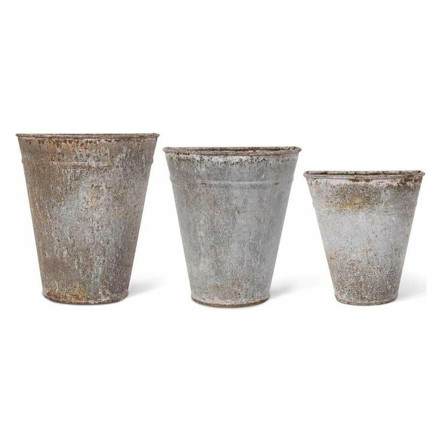 Set of 3 Rustic Tin Wall Planters (Grad Sizes)