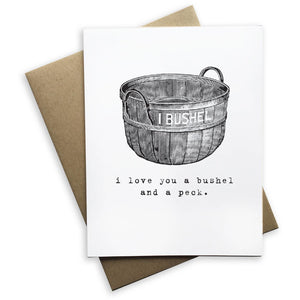 Tiramisu Paperie - I Love You A Bushel and A Peck Notecard