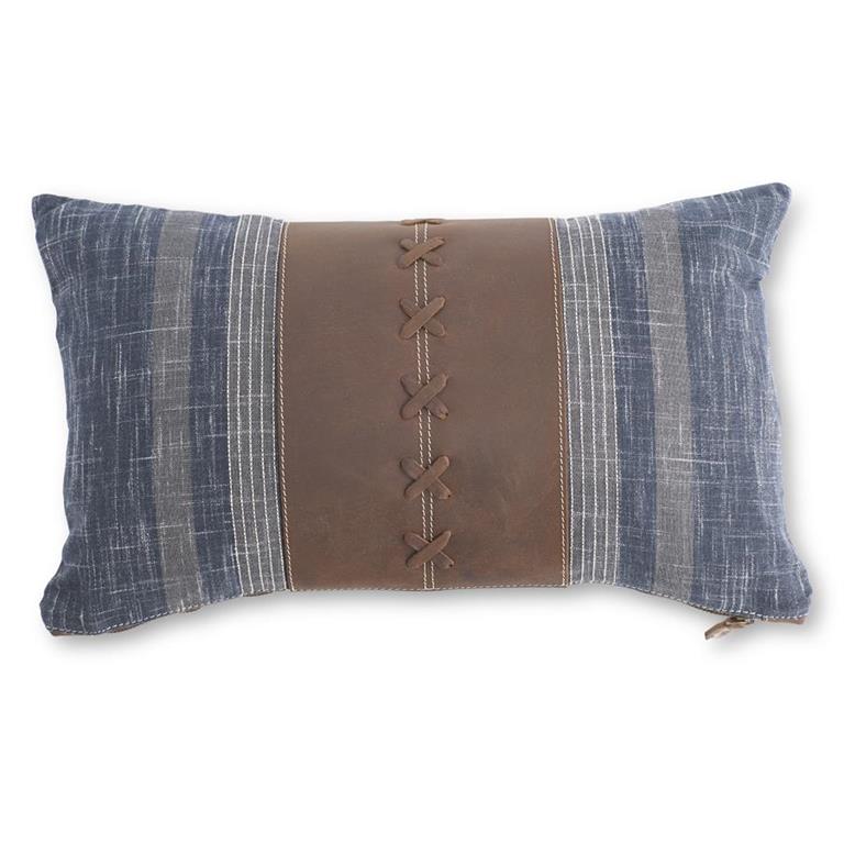 Cotton & Leather Lumbar Pillows
