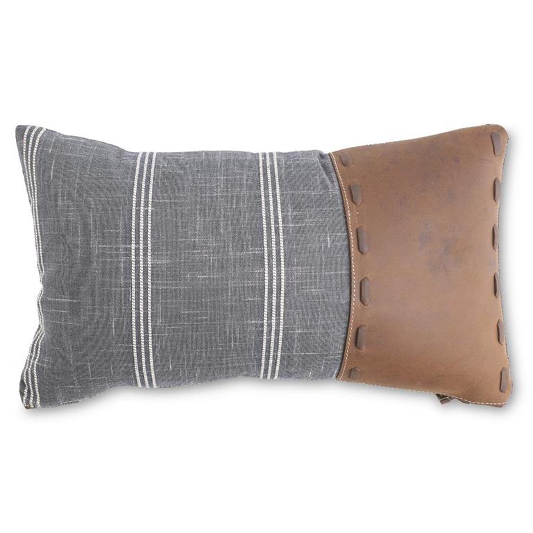 Cotton & Leather Lumbar Pillows