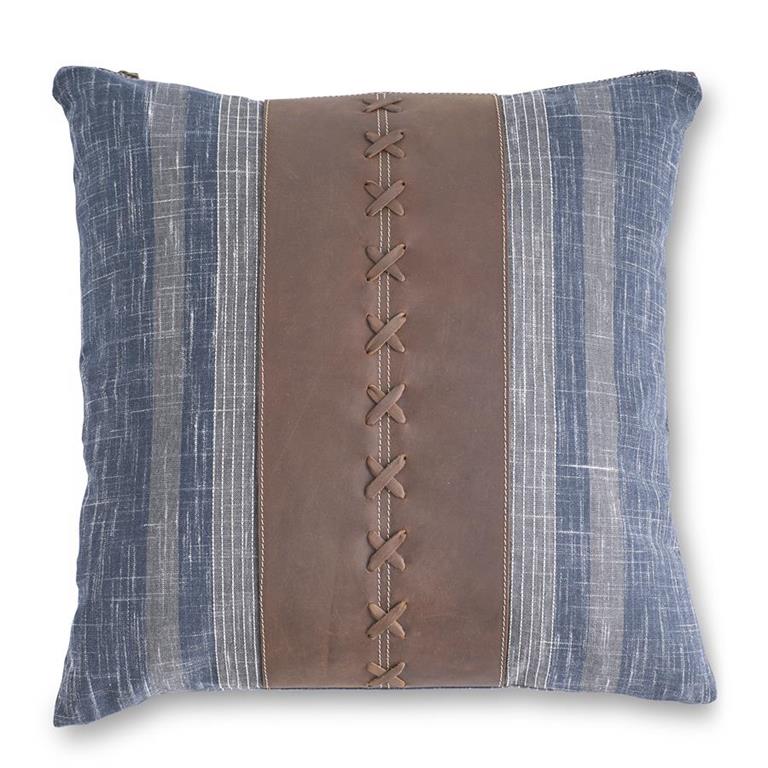 Cotton & Leather Square Pillows