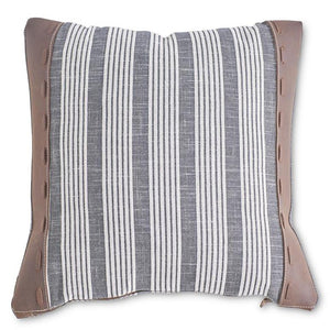 Cotton & Leather Square Pillows