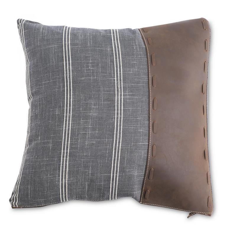 Cotton & Leather Square Pillows