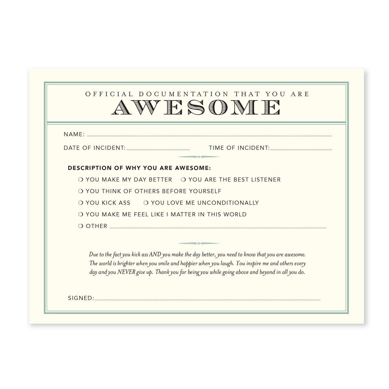 Tiramisu Paperie - You're Awesome Receipt Notecard Set