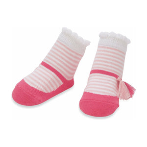 Pink Stripe Tassel Sock