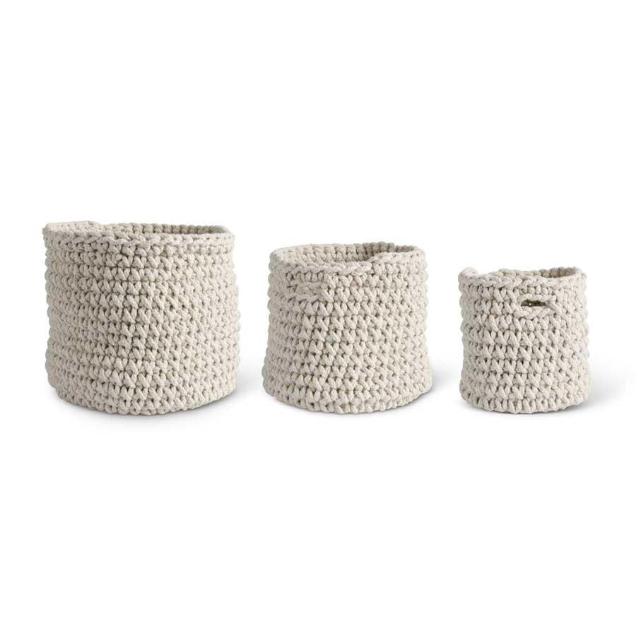 Cream Woven Rope Baskets