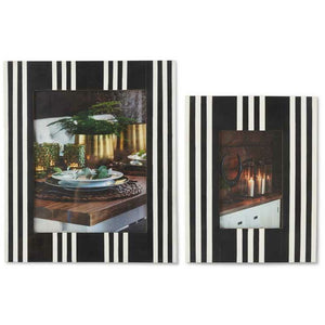 Black and White Striped Wooden Photo Frames