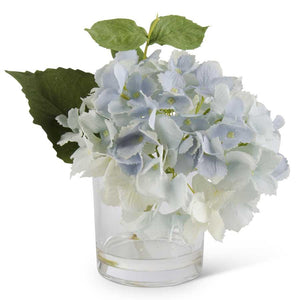 Real Touch Hydrangea in Glass Vase - Blue