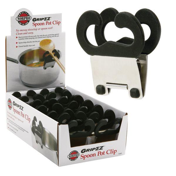 Grip-EZ Spoon Pot Clips -  Black
