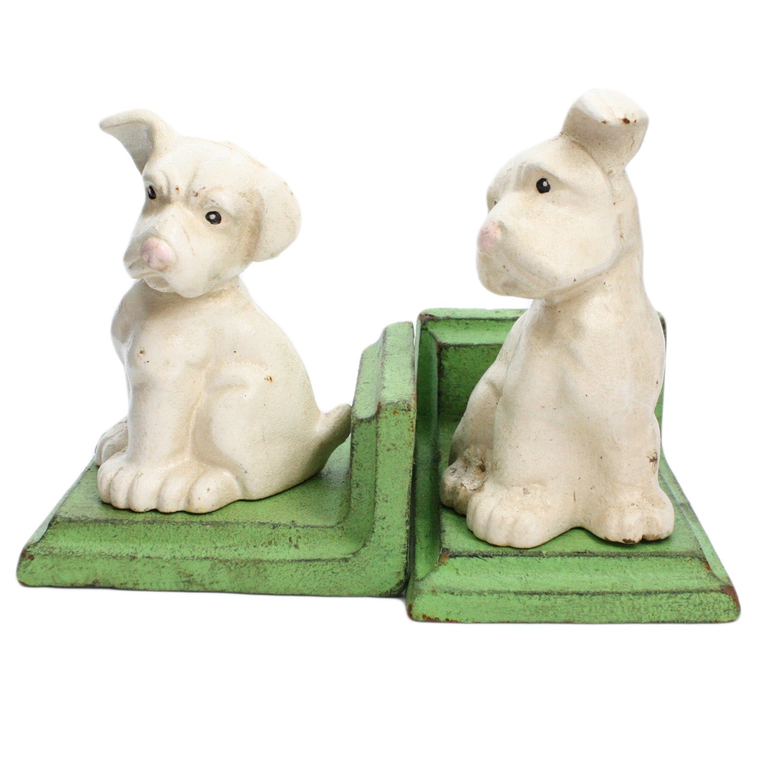 White Puppy Bookends | Cast Iron