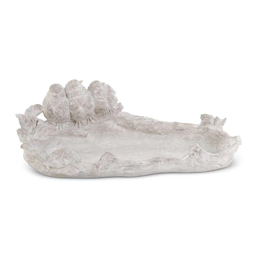 Gray Wash Tray w/3 Birds