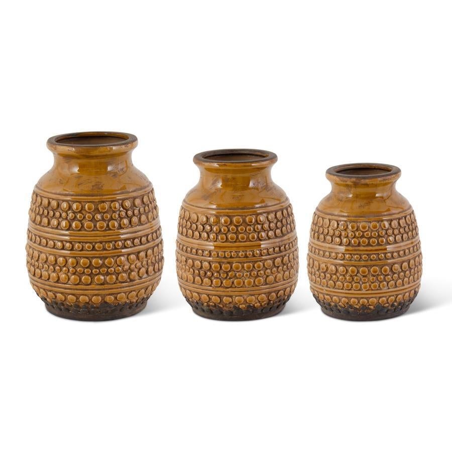Golden Brown Bubble Textured Vase