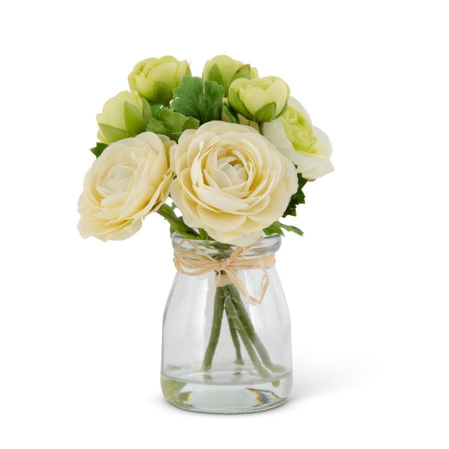 Ranunculus Bouquet in Glass Jar