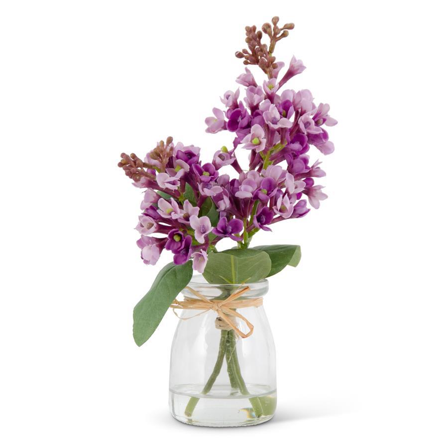 Purple Lilac w/Glass Vase