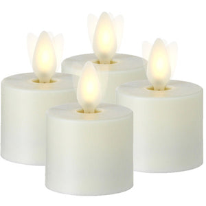 S/4 Moving Flame Tealight Candles | Ivory