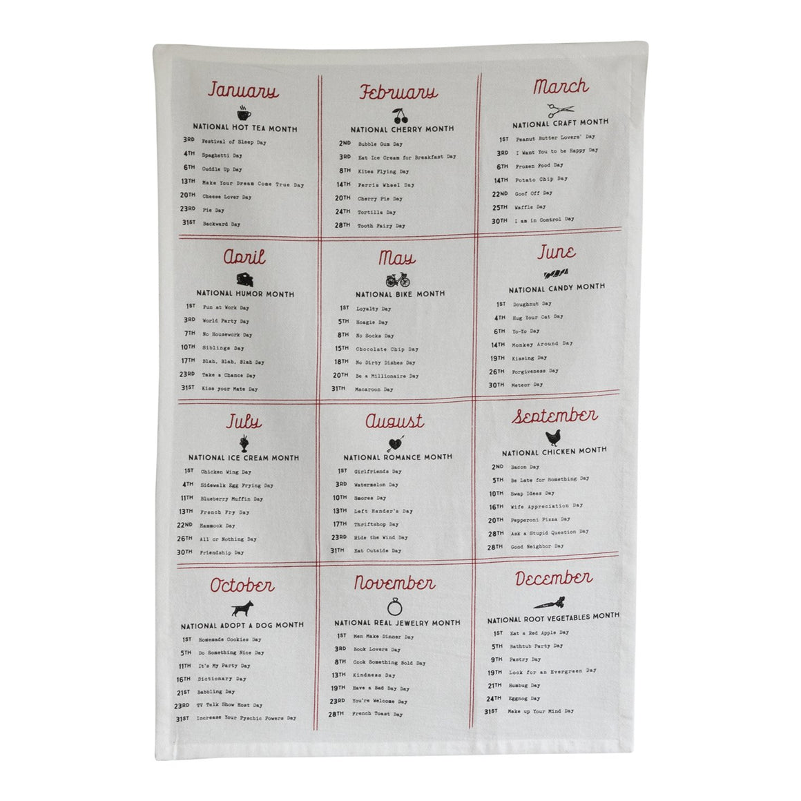 Calendar Tea Towel