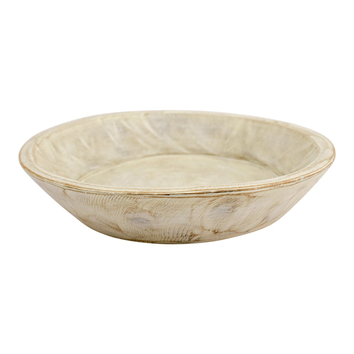 Found Dough Bowl, White Wash Small