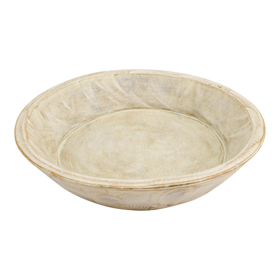 Found Dough Bowl, White Wash Small