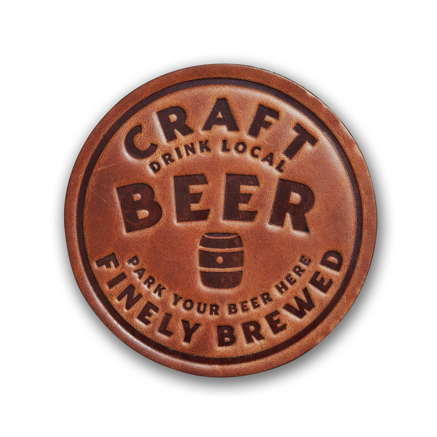 Leather Coaster - Craft Beer Locally Brewed