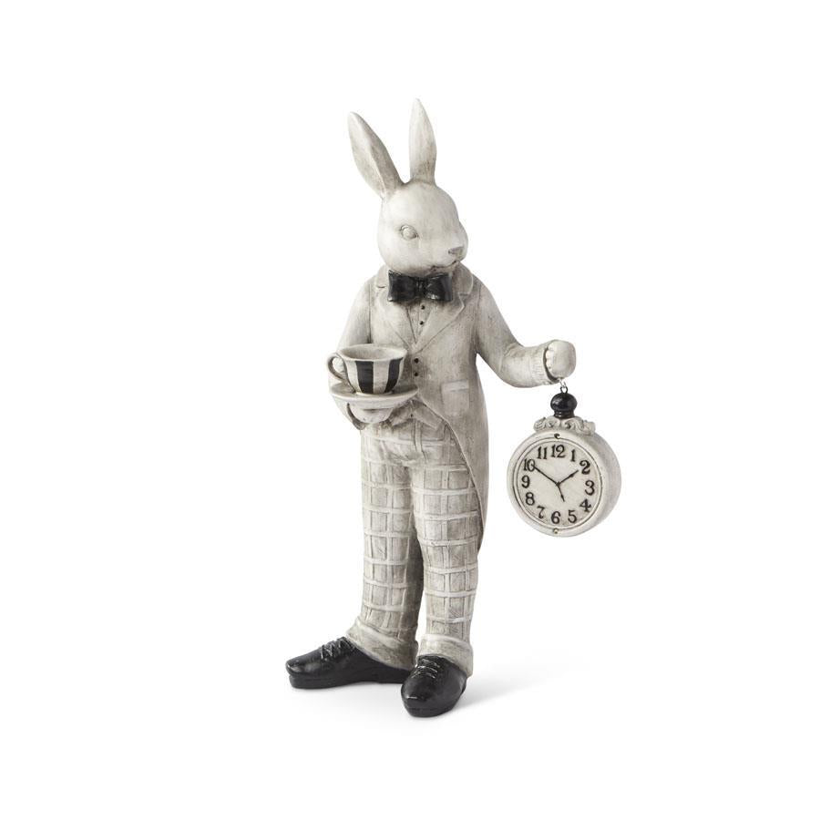 Gray & Black Bunny w/Clock