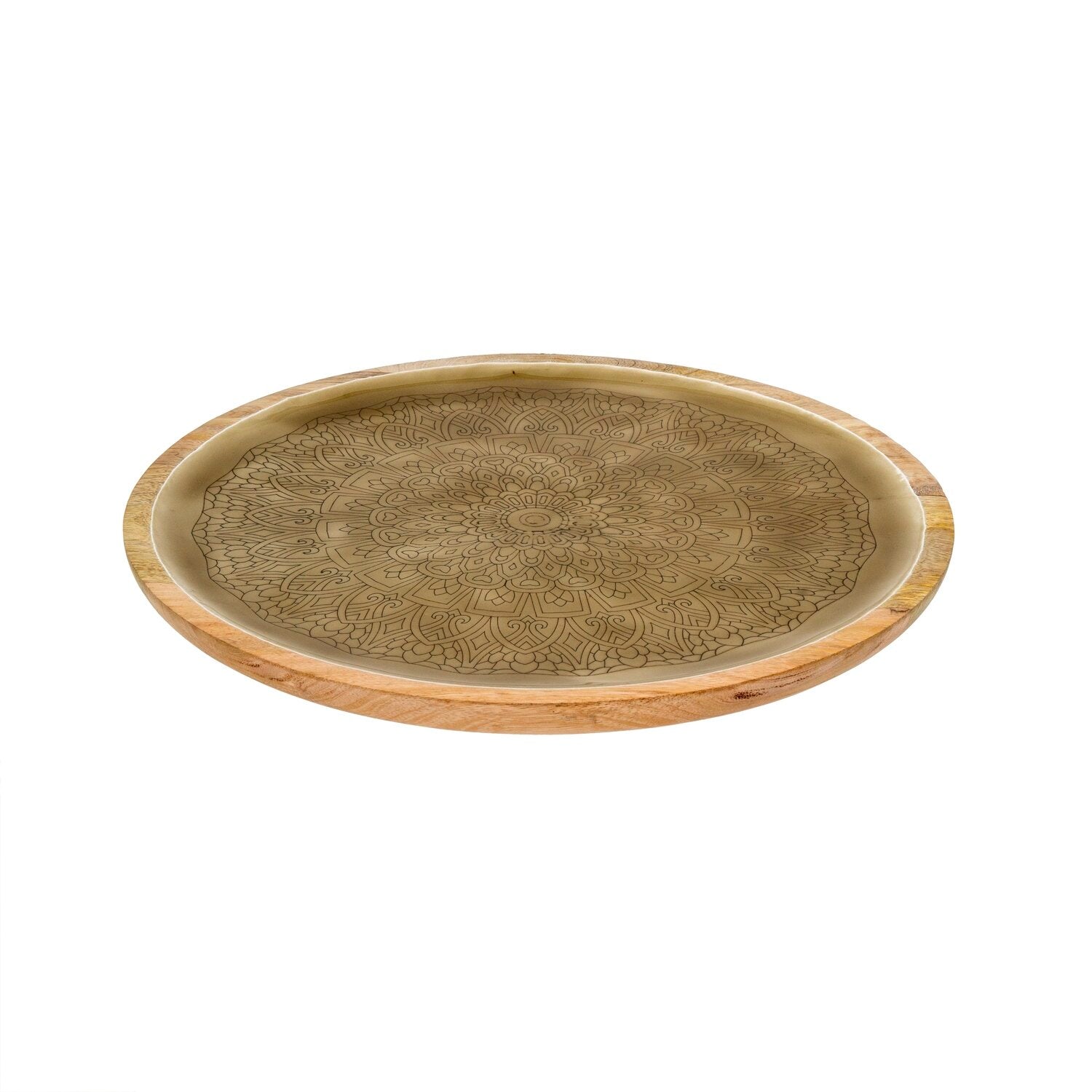 Mandala Enameled Wood Tray