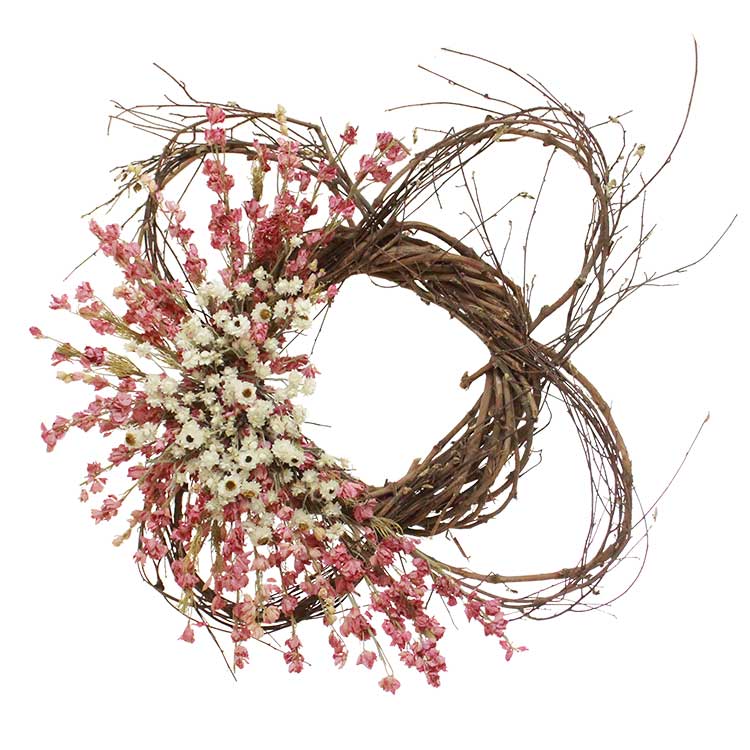 Sweet Pink Wild Twig Wreath