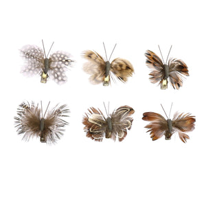 Mini Feathered Butterflies on Clips