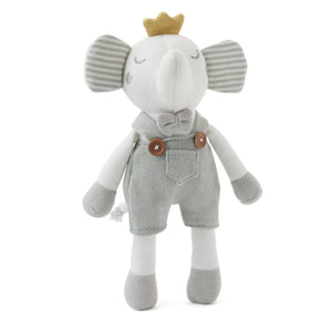 Prince Elephant Baby Knit Toy & Book Set w/Gift Packaging