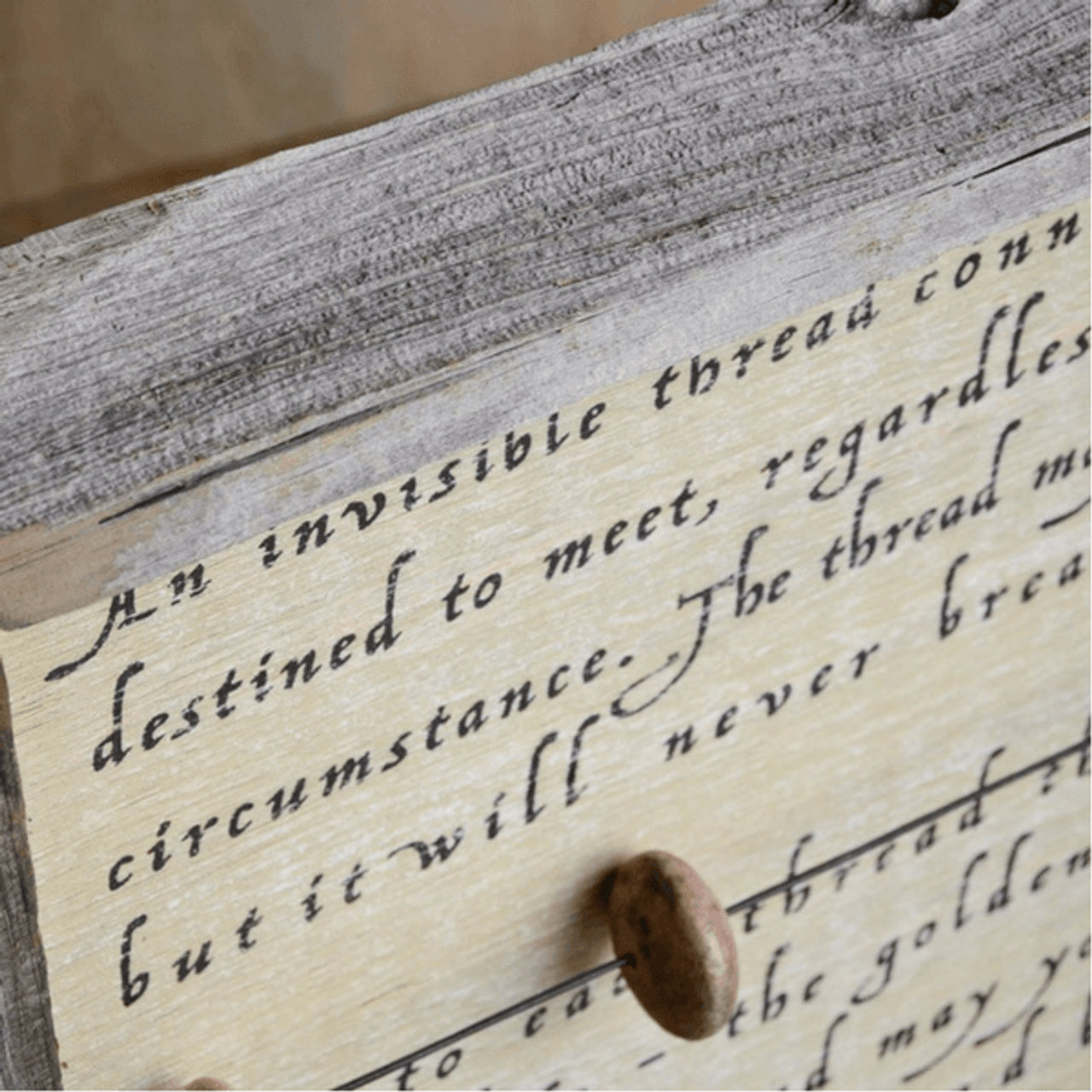 An Invisible Thread Wood Art Print