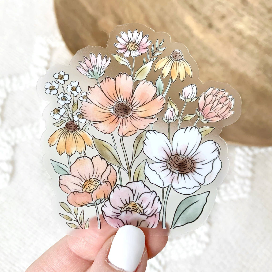 Wildflower Bunch Sticker | Clear