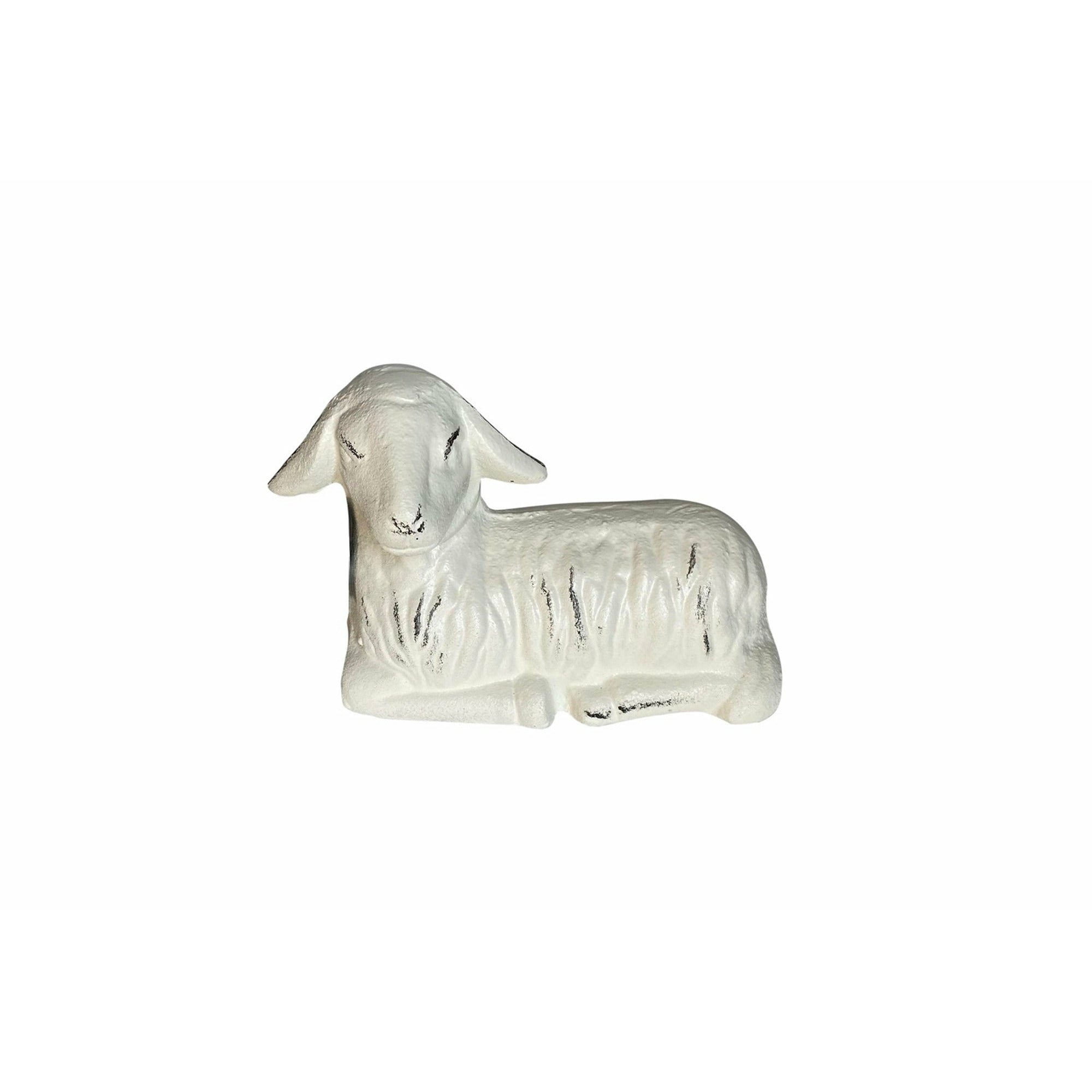 Antique White Cast Iron Figurine