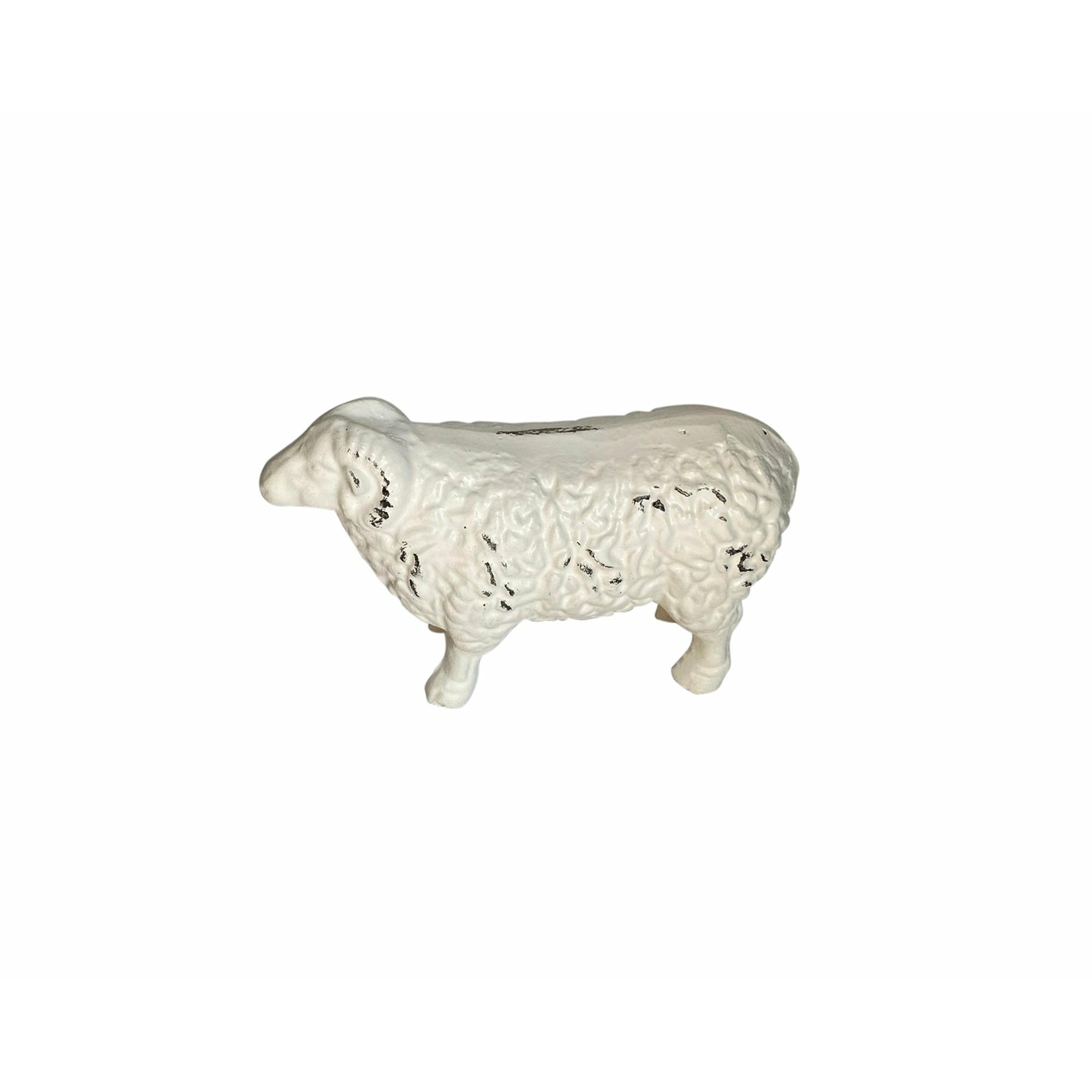 Antique White Cast Iron Figurine