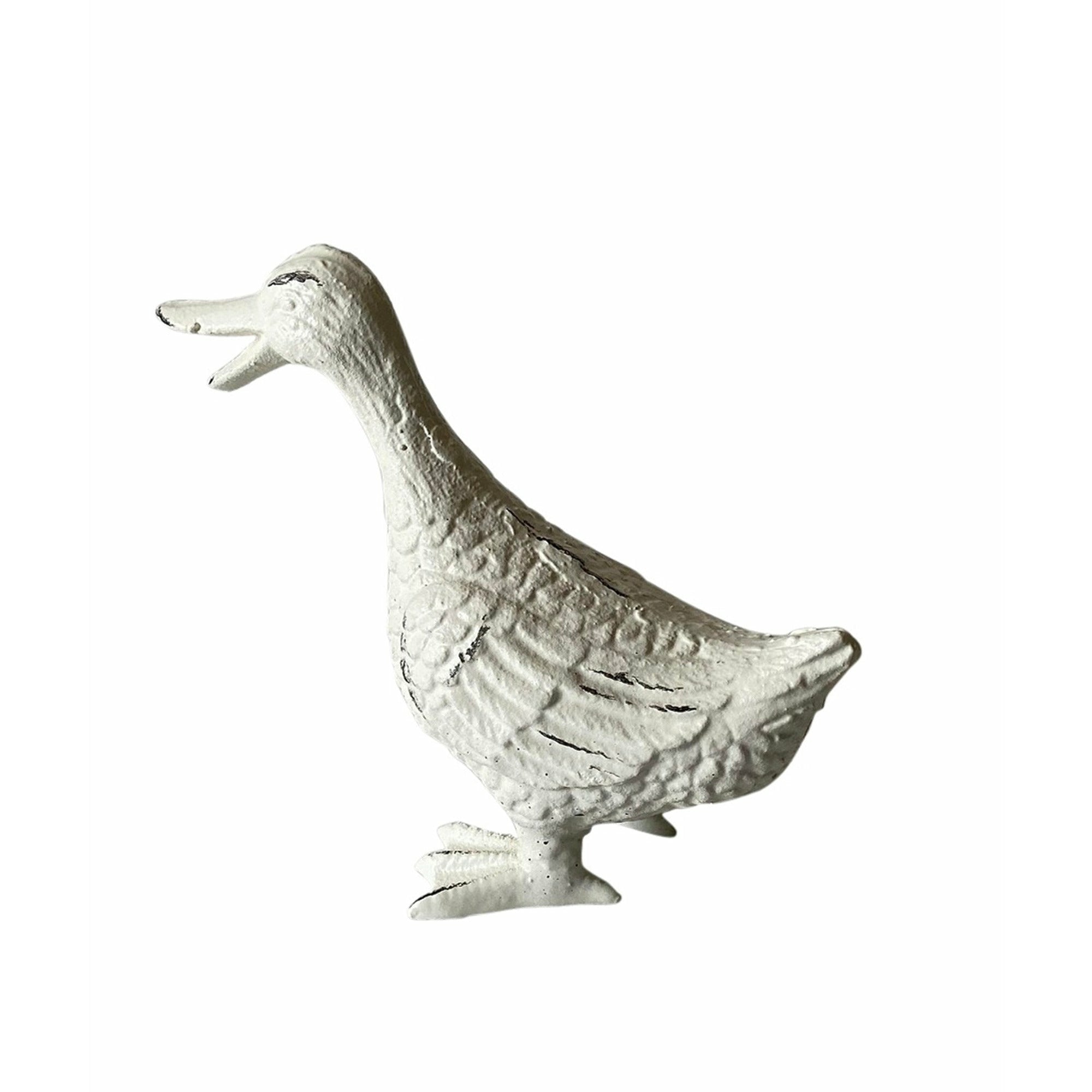 Antique White Cast Iron Figurine