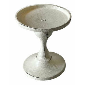 Antique White Cast Iron Pillar Candle Holder