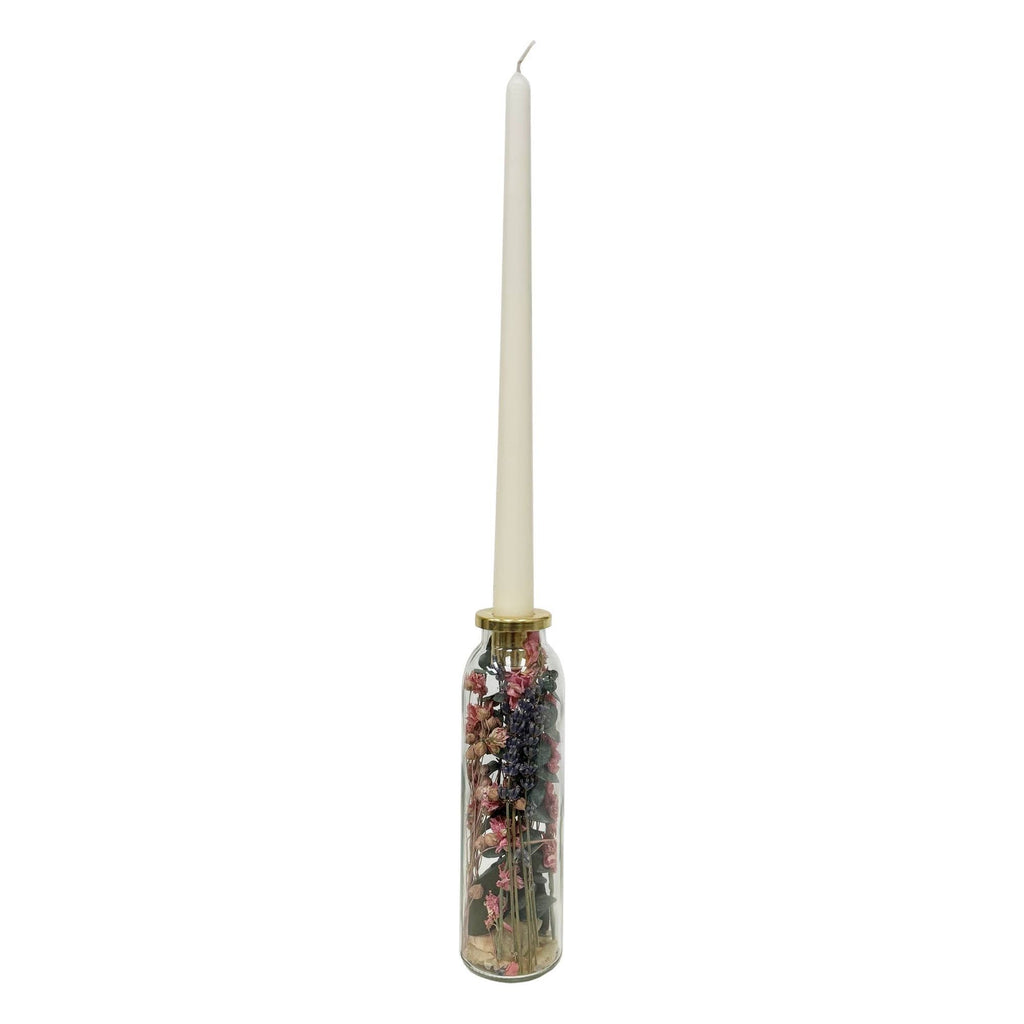 Botanical Taper Candle Holder: Curved Shape | Lavender Fields