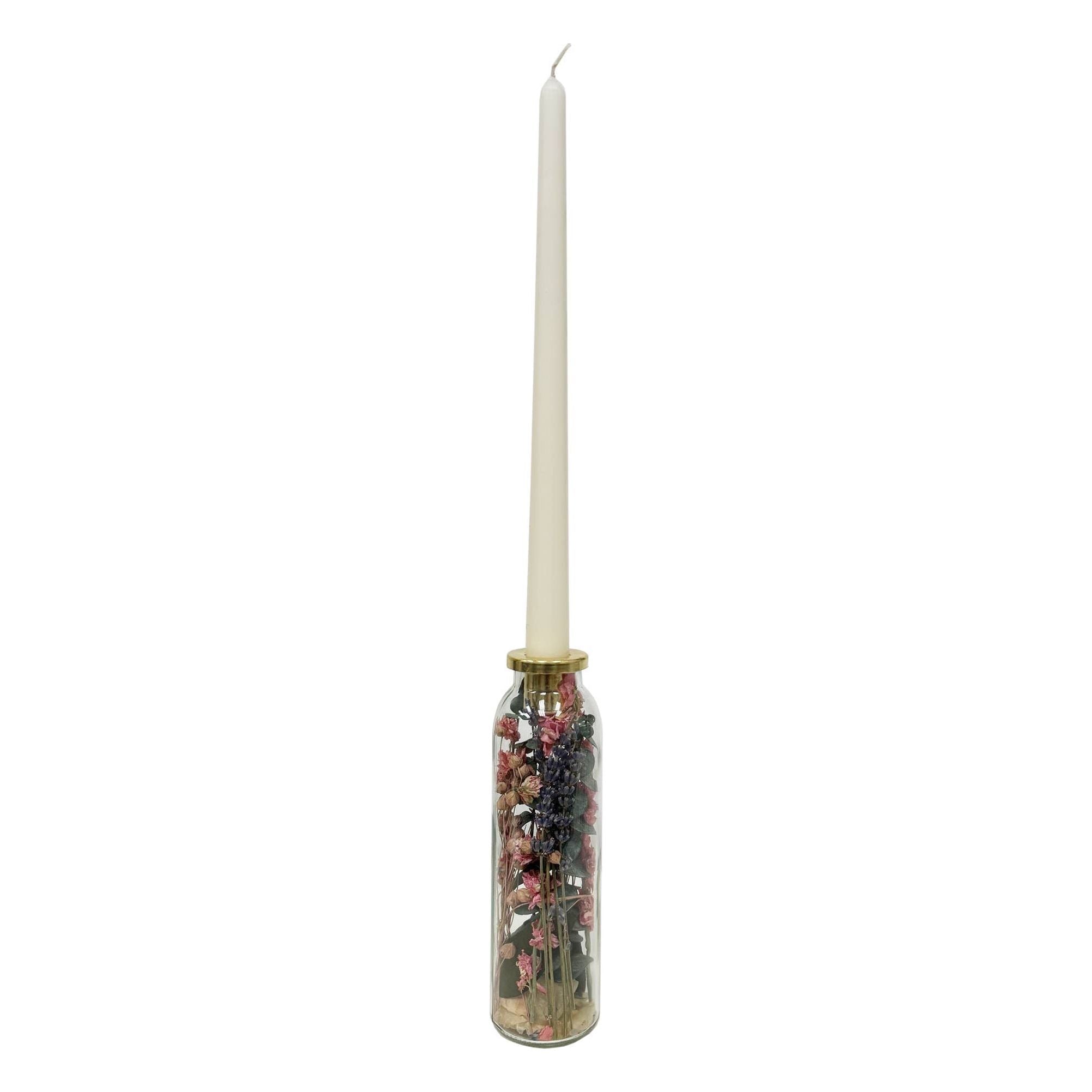 Botanical Taper Candle Holder: Curved Shape | Lavender Fields