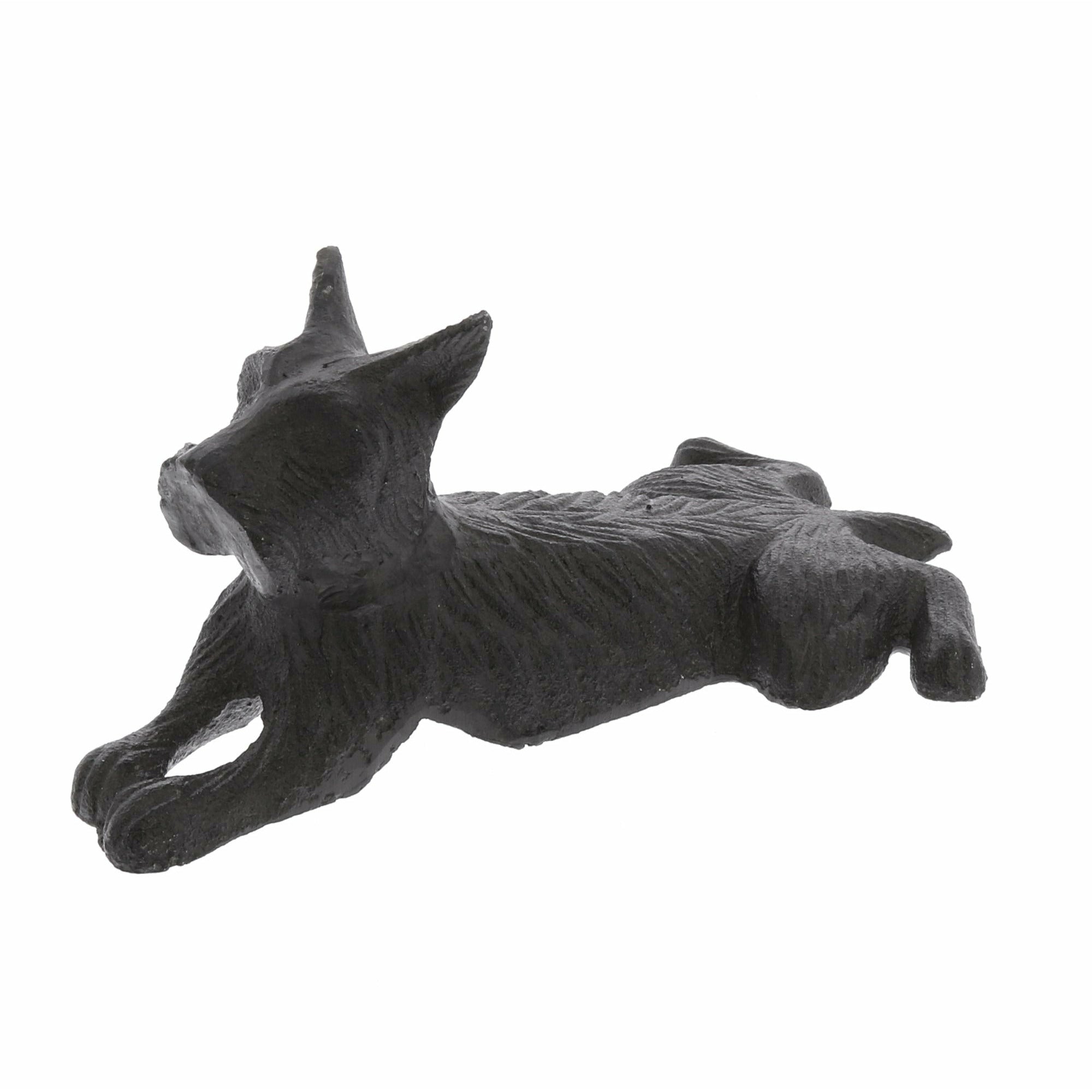 Antique Brown Cast Iron Dog Door Wedge