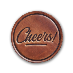 Leather Coaster - Cheers!