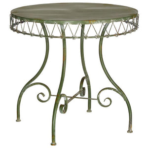 Distressed Green Iron Table