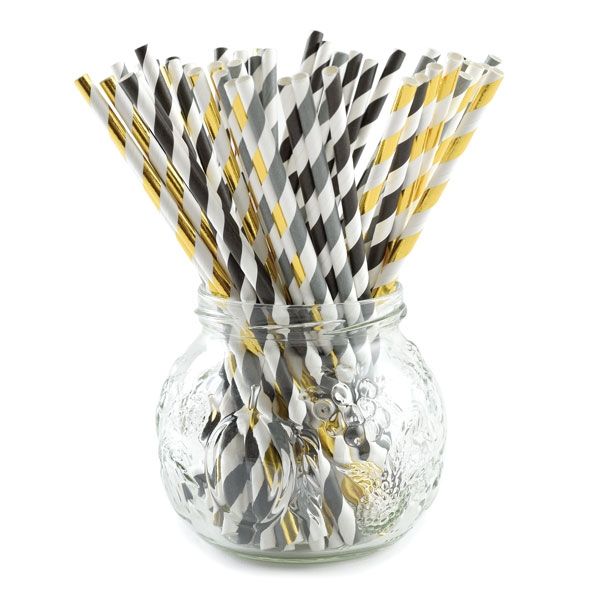 Paper Party Straws Stripes