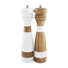 Wood Strap Salt & Pepper Grinder Set