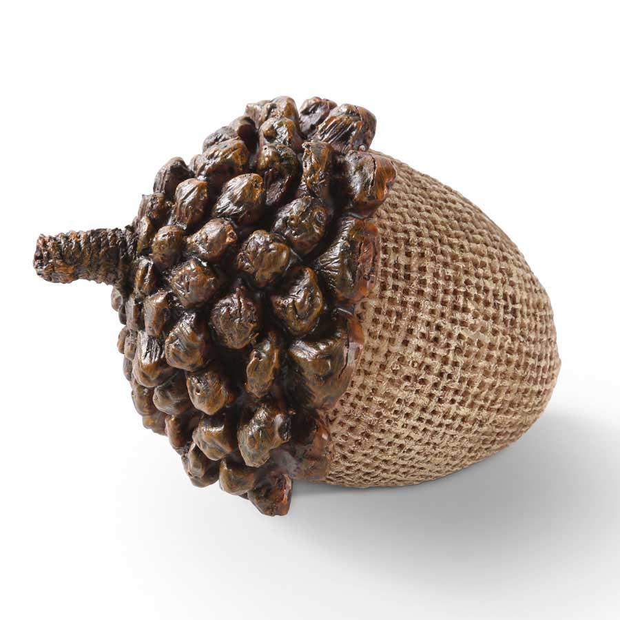 Light Brown Resin Acorn with Pinecone Top