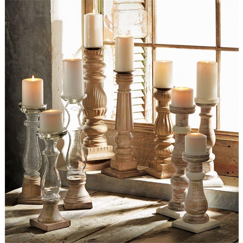 Marble & Wood Candlesticks - Moss & Embers Home Decorum