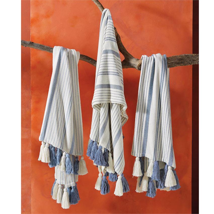 Woven Stripe Tassel Throws